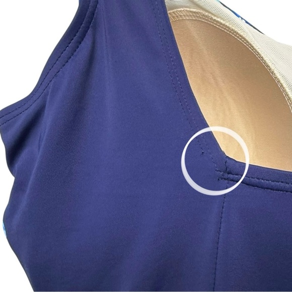 Swimsuits For All Chlorine Resistant Blue Square Neck One Piece Swimsuit Sz 18 - Picture 12 of 15